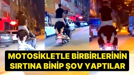 Esenyurt'ta Tehlikeli Yolculuk: Motosiklete Birbirlerinin Sırtına Binip Şov Yaptılar