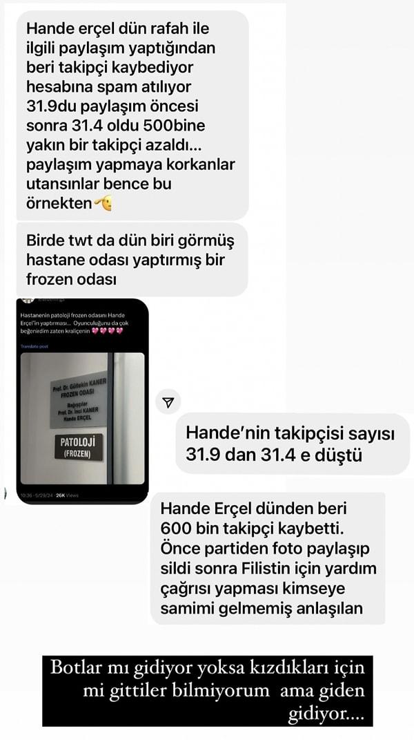 "@blogyamuru3"ün paylaşımında yer alan iddiaya göre; Erçel'in hesabına spam da atılıyor.