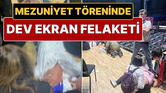 İstanbul’daki Cemal Reşit Rey Konser Salonu’nda Dev Ekran İnsanların Üzerine Devrildi