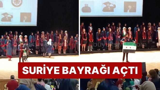 Sivas Cumhuriyet Üniversitesi'nin Mezuniyet Töreninde Suriye Bayrağı Açıldı