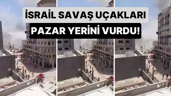 200'den Fazla Ölü 400'ün Üzerinde Yaralı Var! İsrail Vurduğu Pazar Yeri Kameralara Böyle Yansıdı