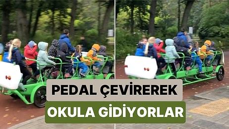 Hollanda'da Çocukların Pedal Çevirerek Okula Gitmesini Sağlayan Bisiklet Okul Servisi Beğeni Topladı
