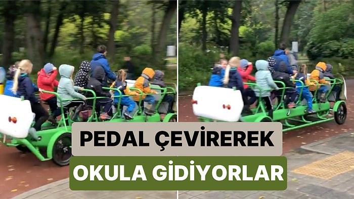 Hollanda'da Çocukların Pedal Çevirerek Okula Gitmesini Sağlayan Bisiklet Okul Servisi Beğeni Topladı