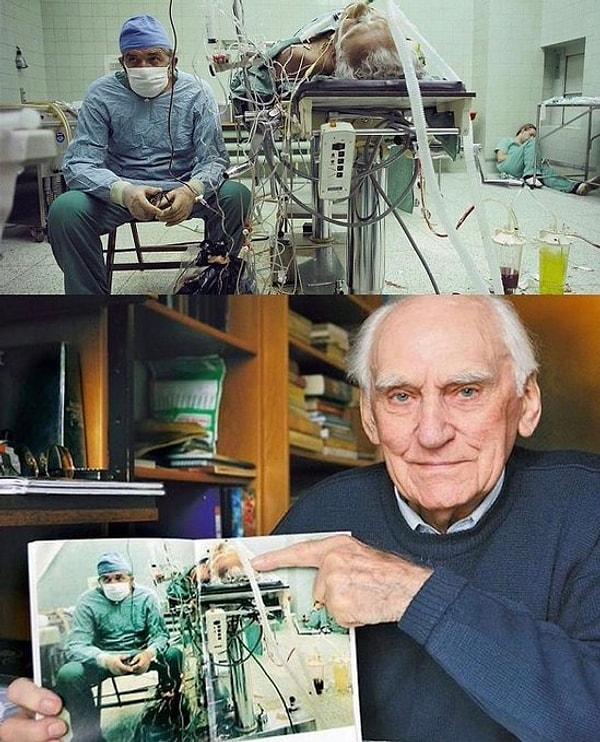 4. Bu fotoğrafta kalp cerrahı Dr. Zbigniew Religa 1987 yılında Polonya'da ilk başarılı kalp naklini gerçekleştirdikten sonra dinlenirken görülüyor.