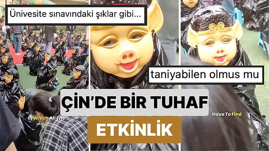 Çin'de Bir Anaokulunda Poşete Sarılıp Maske Takılan Çocukların Arasından Kendi Çocuğunu Bulma Yarışması