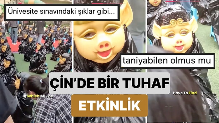 Çin'de Bir Anaokulunda Poşete Sarılıp Maske Takılan Çocukların Arasından Kendi Çocuğunu Bulma Yarışması