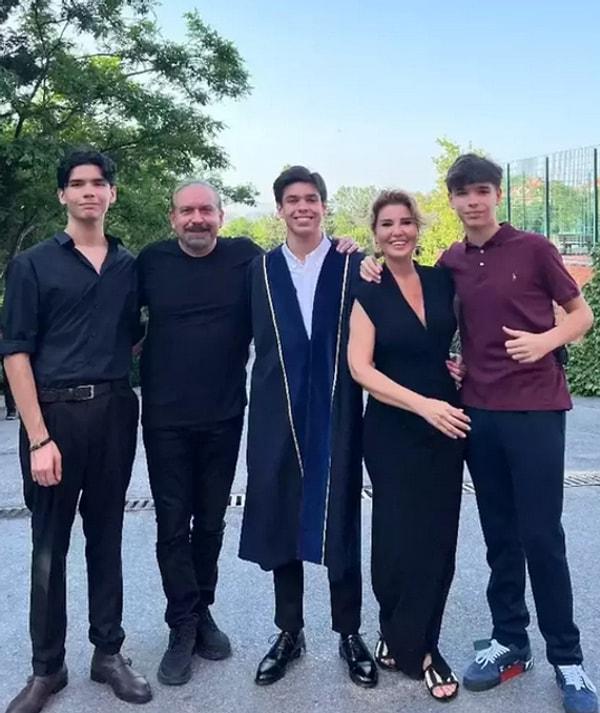 Gülben Ergen ve boşandığı eşi Mustafa Erdoğan da oğulları Atlas'ın lise mezuniyetinde bir araya geldi.