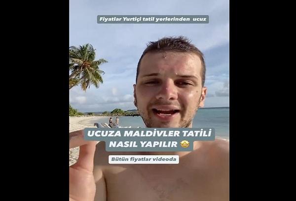 Bir sosyal medya kullanıcısı, Maldivlerde tatil yapmanın Türkiye'de tatil yapmaktan daha ucuza geldiğini açıkladığı bir video çekti..