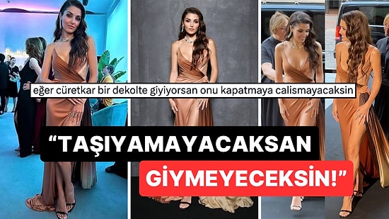 Hande Erçel'in Milano'da Giydiği Derin Yırtmaçlı Elbisesini Sürekli Kapatma Çabası Fena Göze Battı!