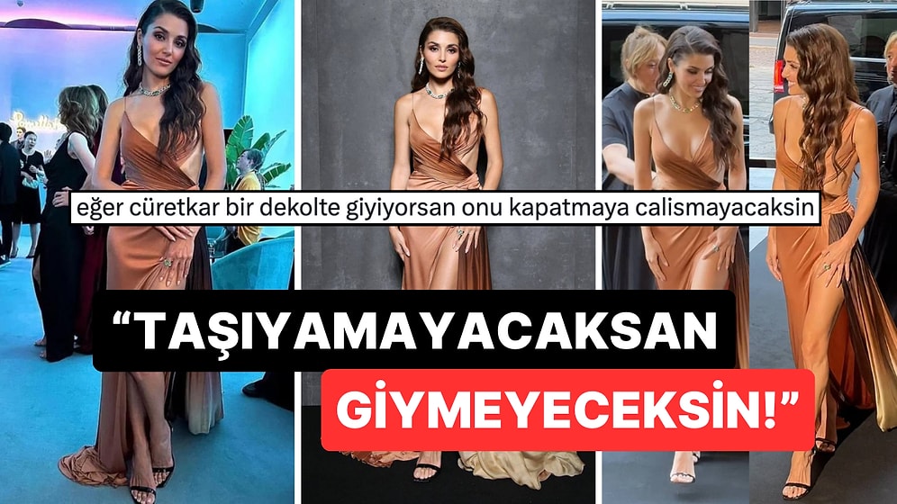 Hande Erçel'in Milano'da Giydiği Derin Yırtmaçlı Elbisesini Sürekli Kapatma Çabası Fena Göze Battı!