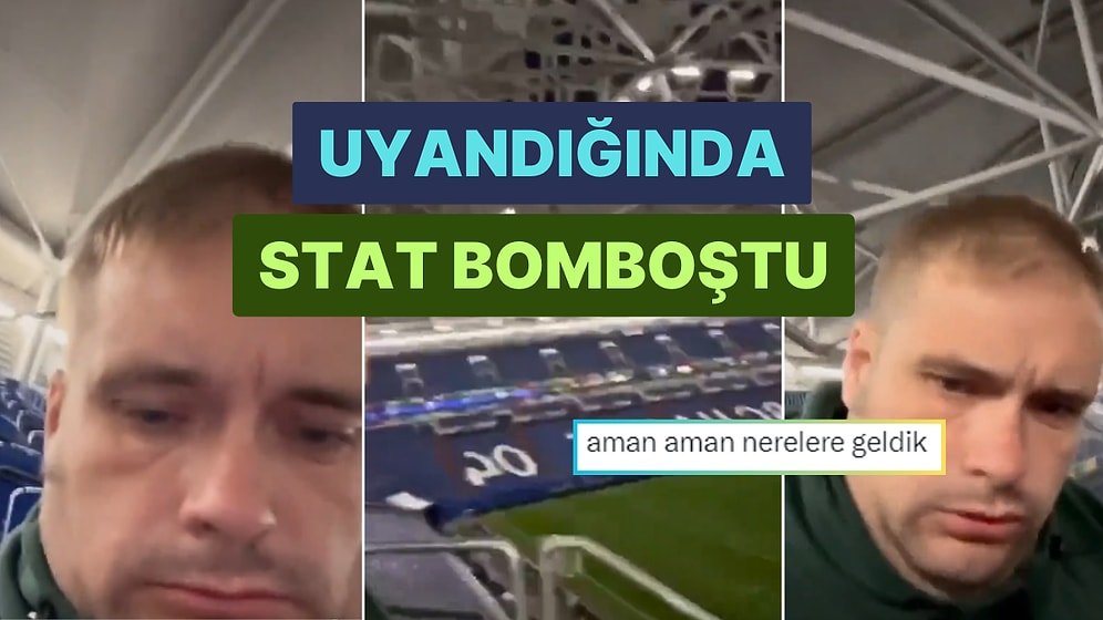 İngiltere-Sırbistan Maçında Statta Uyuyakalan Taraftar Sabahın Dördünde Uyandı!