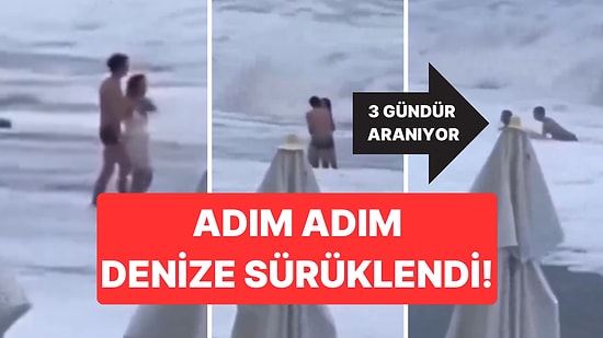 Sahilde Dehşet Anları Anbean Kaydedildi: Kadın Dalgaların Gücüyle Denize Sürüklendi 3 Gündür Aranıyor