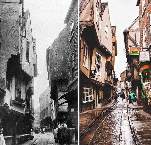 1. İngiltere'den 1800'lü yıllarda ve bugün bir sokak.