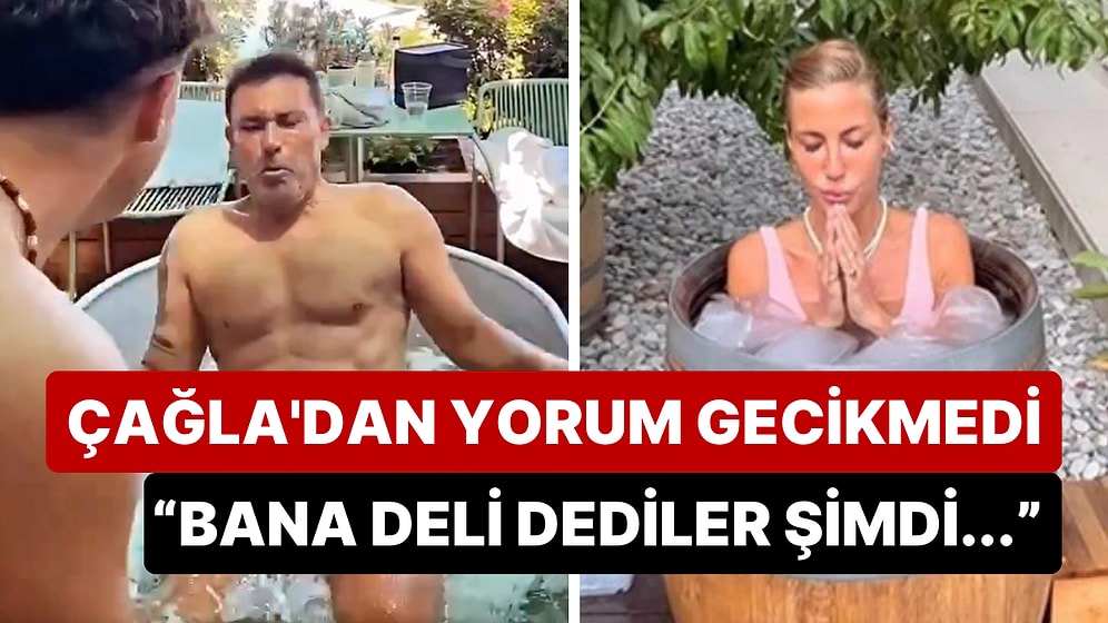 Buz Dolu Fıçıda Kalma Furyasına Mustafa Sandal da Katılınca Akımın Sahibi Çağla Şıkel'den Yorum Gecikmedi!
