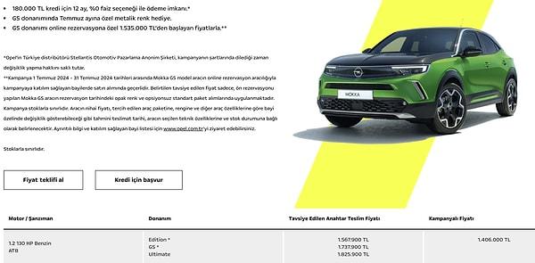 Opel 2024 Temmuz Ayı Güncel Fiyat Listesi👇
