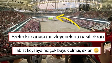 Beşiktaş Stadı’nda ‘Dev’ Ekran Krizi! Türkiye - Hollanda Maçı Canlı Yayını İçin Kurulan Ekrana Tepki Yağdı