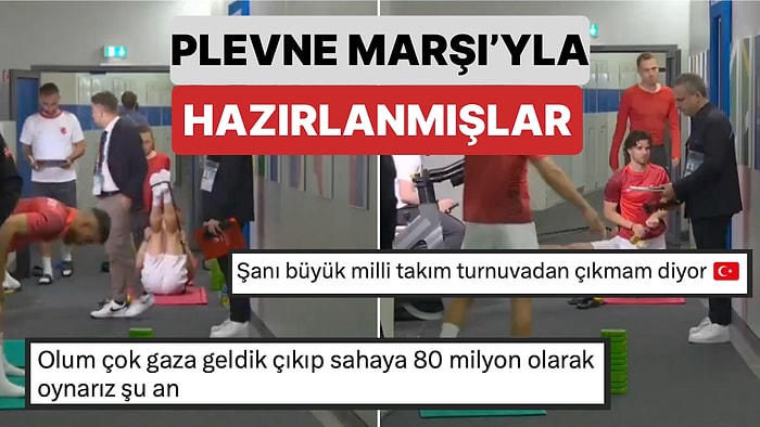 Plevne Marşı'yla Hazırlanmışlar: Milli Takım Oyuncularımız Maça Hazırlık Görüntüleri İzleyenleri Gaza Getirdi