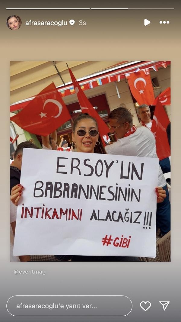 Afra Saraçoğlu, Gibi fanı çıktı.