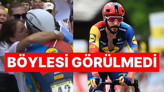 Fransız Bisikletçi Julien Bernard Yarış Sırasında Eşini ve Oğlunu Öptüğü İçin Para Cezası Aldı