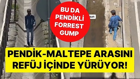 Görenler Ne Yaptığını Anlamıyor! Her Sabah Pendik-Maltepe Arasını Refüj İçinde Yürüyor