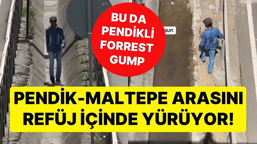 Görenler Ne Yaptığını Anlamıyor! Her Sabah Pendik-Maltepe Arasını Refüj İçinde Yürüyor