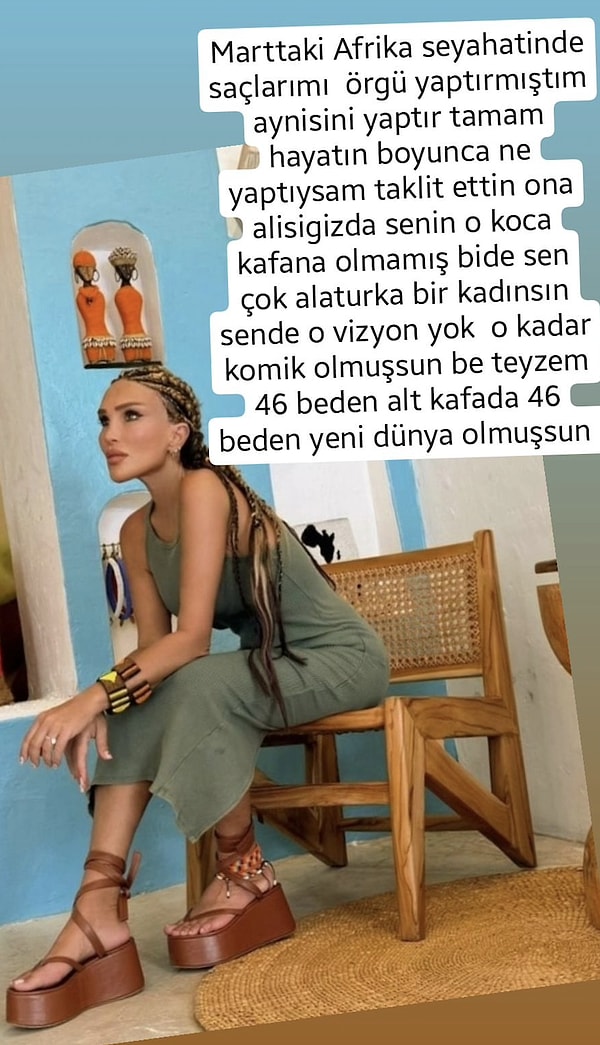 "Çok alaturka bir kadınsın. Sende o vizyon yok o kadar" diyen Serengil'in "Komik olmuşsun be teyzem" lafları da tartışma yarattı.