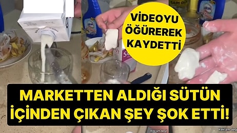 Marketten Aldığı Sütün İçinden Çıkan Şeyi Öğürerek Kaydetti: 'İçinden Çıkana Bak, Slime Unutmuşlar'