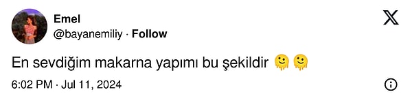 Makarna yarışına sahne olan bu paylaşımdan sonra soluğu X'te alan kullanıcılar, adeta bir yarışa girdi. İşte o paylaşımlardan bazıları: