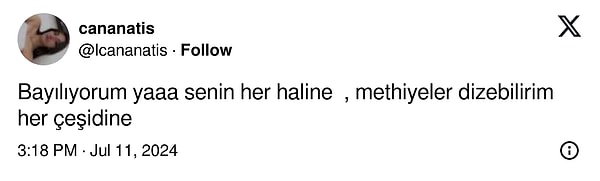 Bi X kullanıcısı Serdar Ortaç'ın "Seni her halinle seviyorum, biraz umut bir acı" dizelerinden halliceydi.