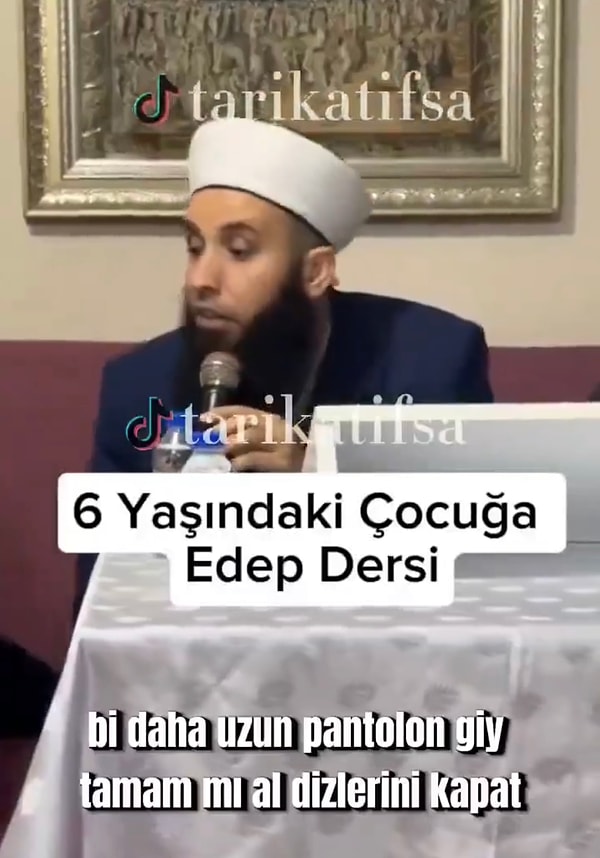 Çocuk “Erkek” yanıtını verince ise Mardini, “Hadi bağır, erkek adamım diye.” şeklinde çocuğa kendini tekrar ettirdi.