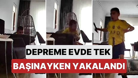 Afyonkarahisar'da Meydana Gelen Depreme Evde Tek Başınayken Yakalanan Çocuğun Korku Dolu Anları