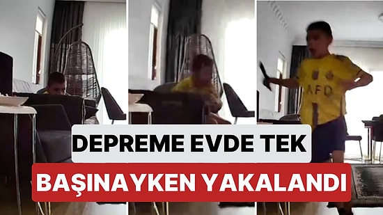 Afyonkarahisar'da Meydana Gelen Depreme Evde Tek Başınayken Yakalanan Çocuğun Korku Dolu Anları