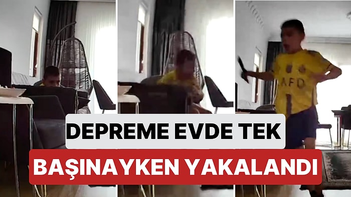 Afyonkarahisar'da Meydana Gelen Depreme Evde Tek Başınayken Yakalanan Çocuğun Korku Dolu Anları