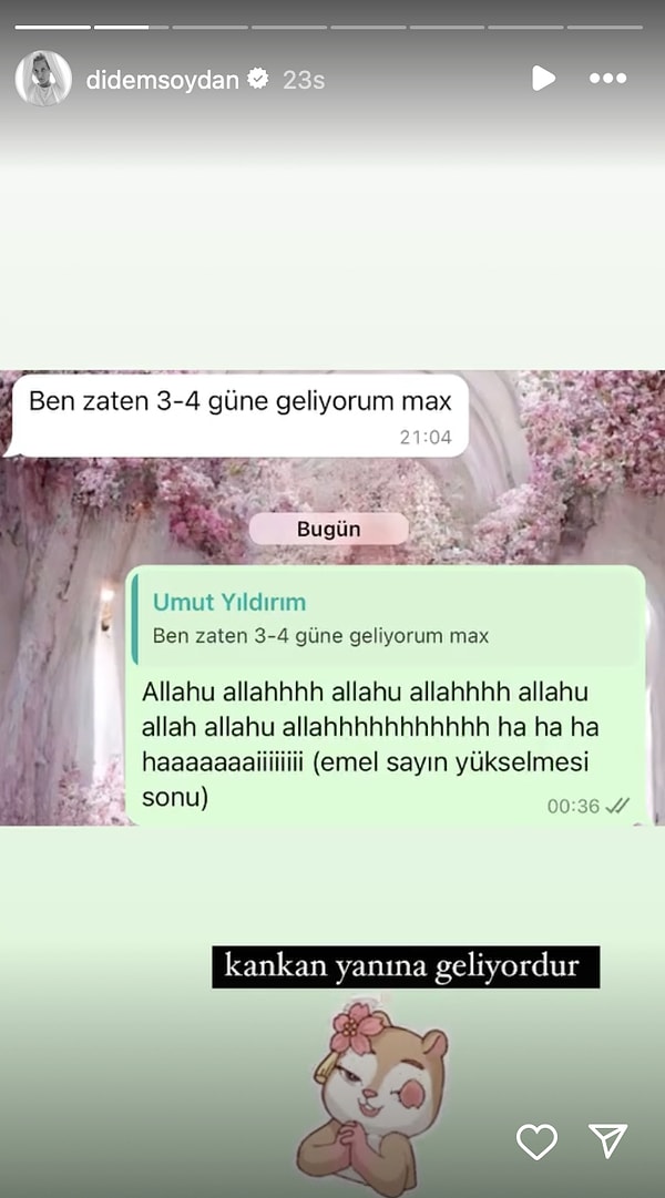 Didem Soydan, kankasının gelişine sevinmelere doyamadı.