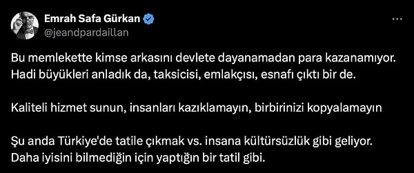 Gürkan sözlerine önce 'İnsanları kazıklamayın' diyerek başladı.