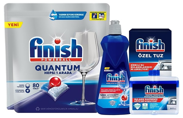 11. Finish Quantum 80 Kapsül Bulaşık Makinesi Deterjanı Tableti + Temizlik ve Bakım Seti