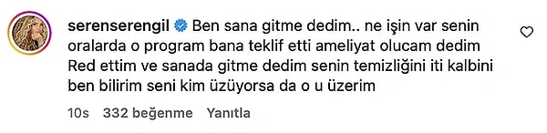 Dünya Güzellerim için kendisine de teklif gittiğini ancak reddettiğini ve Tolgahan Karataş'ı da programa katılmaması konusunda uyardığını açıklayan Seren Serengil ise her zamanki gibi konuya kitabın ortasından giriş yapmıştı!