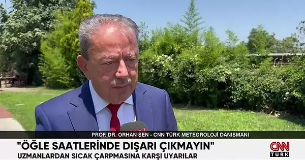 CNN TÜRK Meteoroloji Danışmanı Prof. Dr. Orhan Şen de Dünya Sağlık Örgütü’nün afet diye nitelendirdiği yüksek sıcaklarda renkli gözlü vatandaşların ekstra dikkat etmesi gerektiğini söyledi.