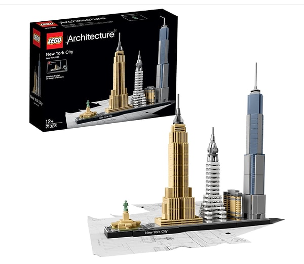 8. LEGO Architecture New York City 21028 - Seyahat, Mimari ve Tarih Meraklısı Yetişkinler için Koleksiyonluk Yapım Seti (598 Parça)