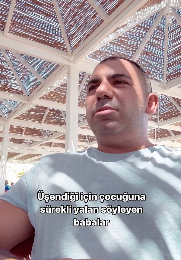 İlker Gümüşoluk çocuğunun isteklerini üşendiği için yapmak istemeyen babaların anında ürettiği yalanları anlatıyordu.