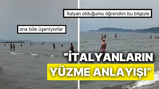 İtalyanların Denizde Yüzmek Yerine Yürüdüğü Anlar İçin Flamingo Benzetmesi Yapıldı