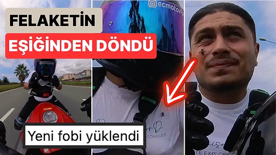 Motoruyla Yolculuk Yaptığı Sırada Kaskına Arı Giren Genç Büyük Bir Felaketin Eşiğinden Döndü