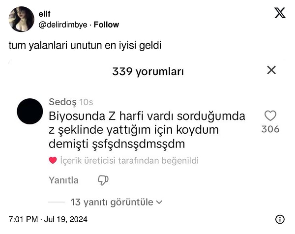 Bir sosyal medya kullanıcısı, bütün yalanları unutmamızı söyleyerek gördüğü en saçma yalanı paylaştı.