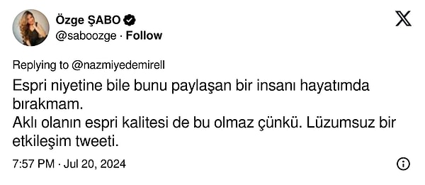 Şakası dahi olsa olmaz dendi.