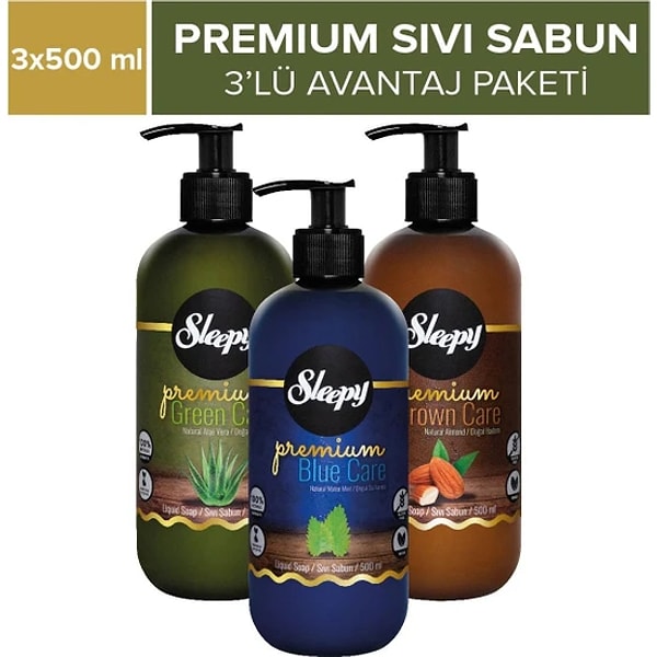 7. Sleepy Premium 3'lü sıvı sabun indirimde stoklamalık!