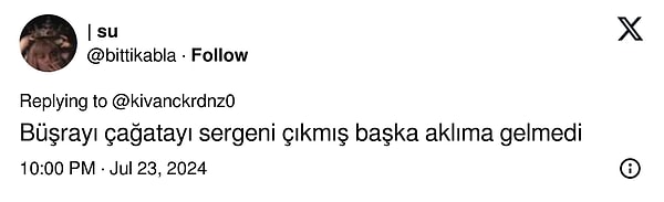 Kullanıcılar yorumlarda Büşra, Çağatay ve Sergen'den bahsediyor, diye yazdı.