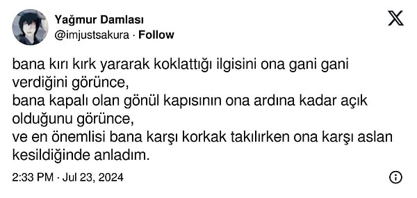 Ona karşı aslan kesildiğinde... 👇