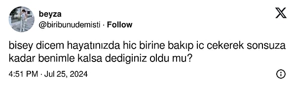 Peki daha önce hiç birine bakınca iç çekecek kadar aşık oldunuz mu?