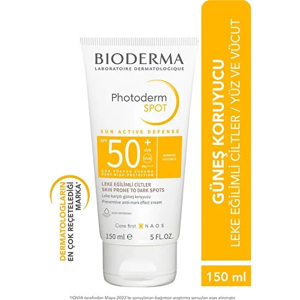 Photoderm SPOT SPF50+ Leke Karşıtı Glabridin İçeren Yüksek Korumalı Yüz ve Vücut Güneş Kremi