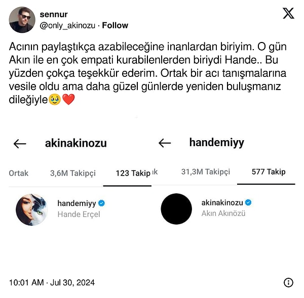 Ünlü ikilinin takipleşmesine sosyal medya kullanıcılarından birçok yorum geldi. Gelin, kim ne demiş birlikte bakalım!